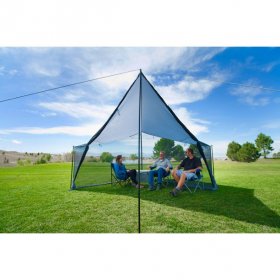 Ozark Trail Tarp Shelter, 9' x 9' with UV Protection and Roll-up Screen Walls