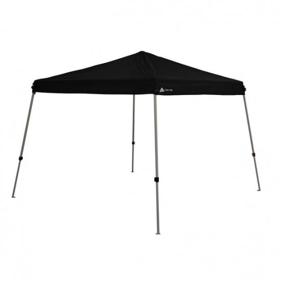 Ozark Trail 10\' x 10\' Instant Slant Leg Canopy, Black, outdoor canopy