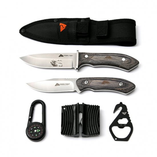 Ozark Trail 8\" Fixed Knife Set, Stainless Steel