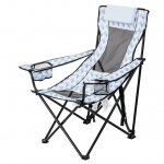 Ozark Trail Lounge Chair With Detached Footrest, Blue Geo