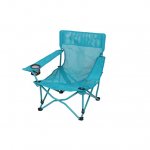 Ozark Trail Mesh Beach Folding Chair, Turquoise Blue, Adult