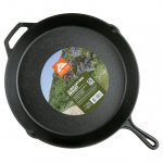 Ozark Trail Pre-seasoned 15" Cast Iron Skillet with Handle and Lips