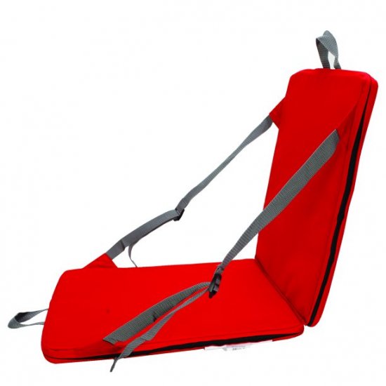 Ozark Trail Deluxe Folding Cushion, Adult Stadium Seat and Ground Seat for Outdoor Use, Red