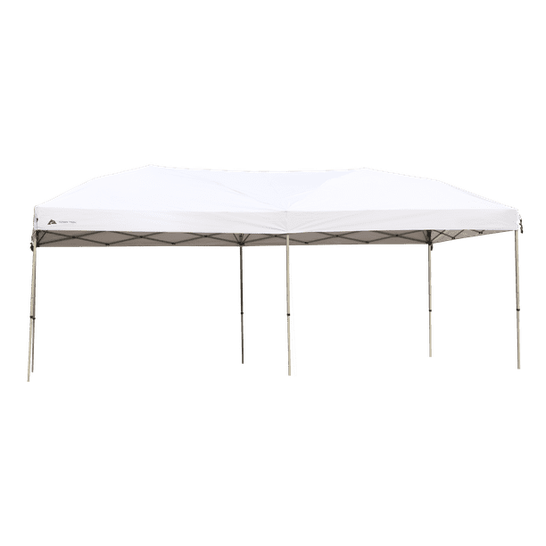 Ozark Trail 20' x 10' Straight Leg (200 Sq. ft Coverage), White, Outdoor Easy Pop up Canopy